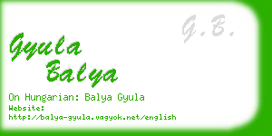 gyula balya business card